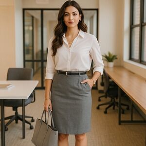 Dillard’s by Kasper Gray Pencil Skirt Size 12 NWT